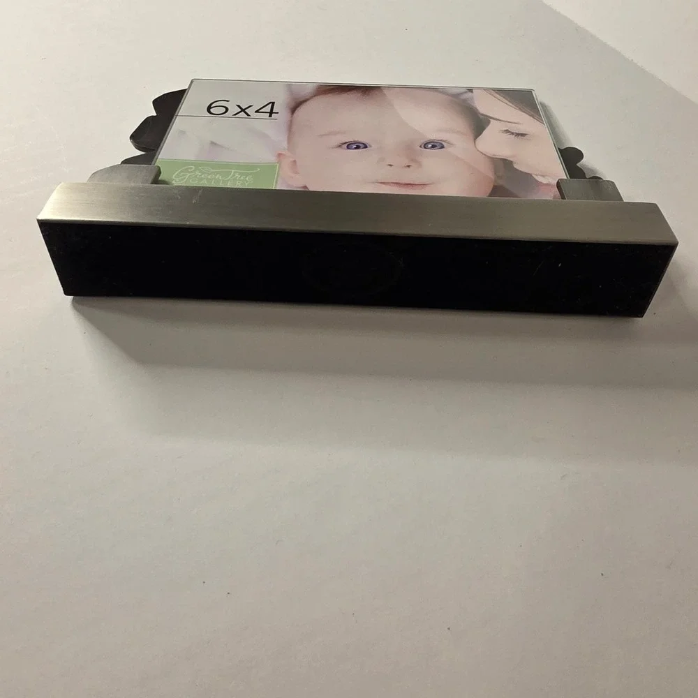 Green Tree Gallery Baby Picture Frame 6x4 Pewter Bunny Blocks Metal Base 2008